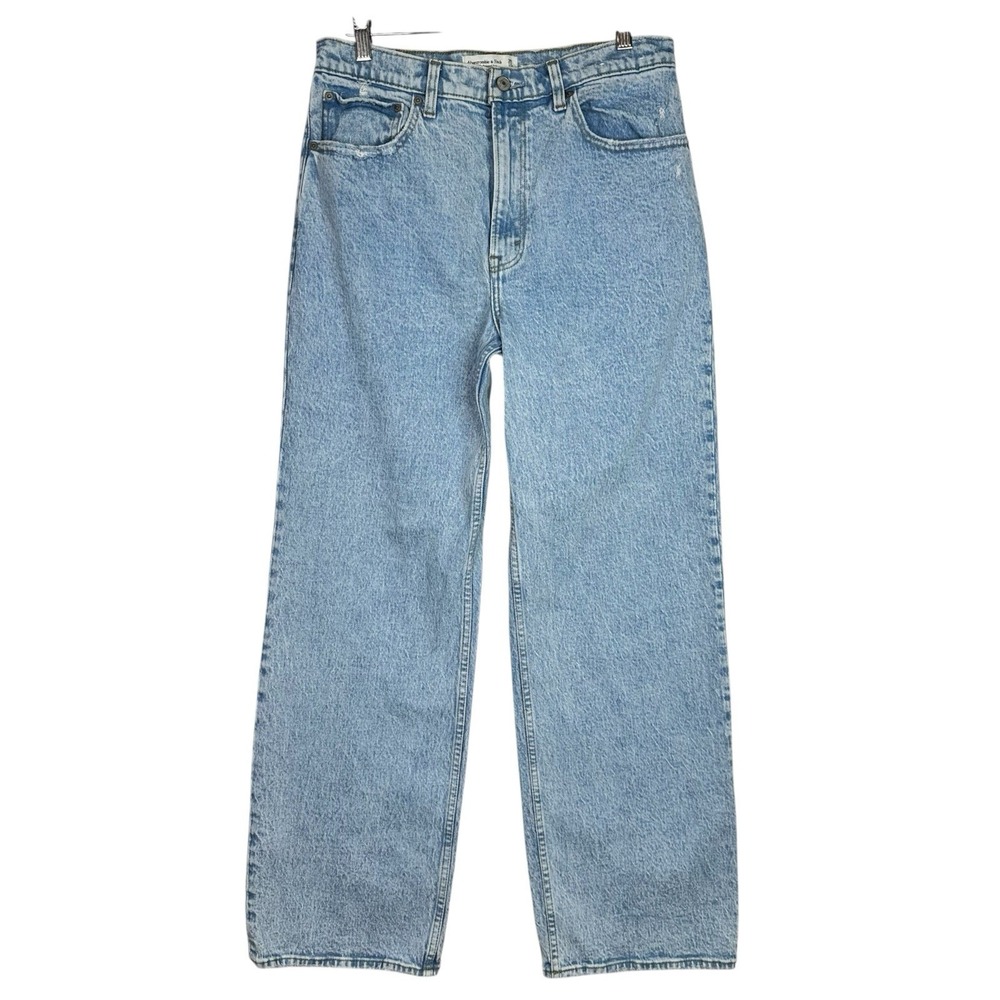 Abercrombie & Fitch 90s Relaxed Jeans 30 10R High Rise Light Wash Straight